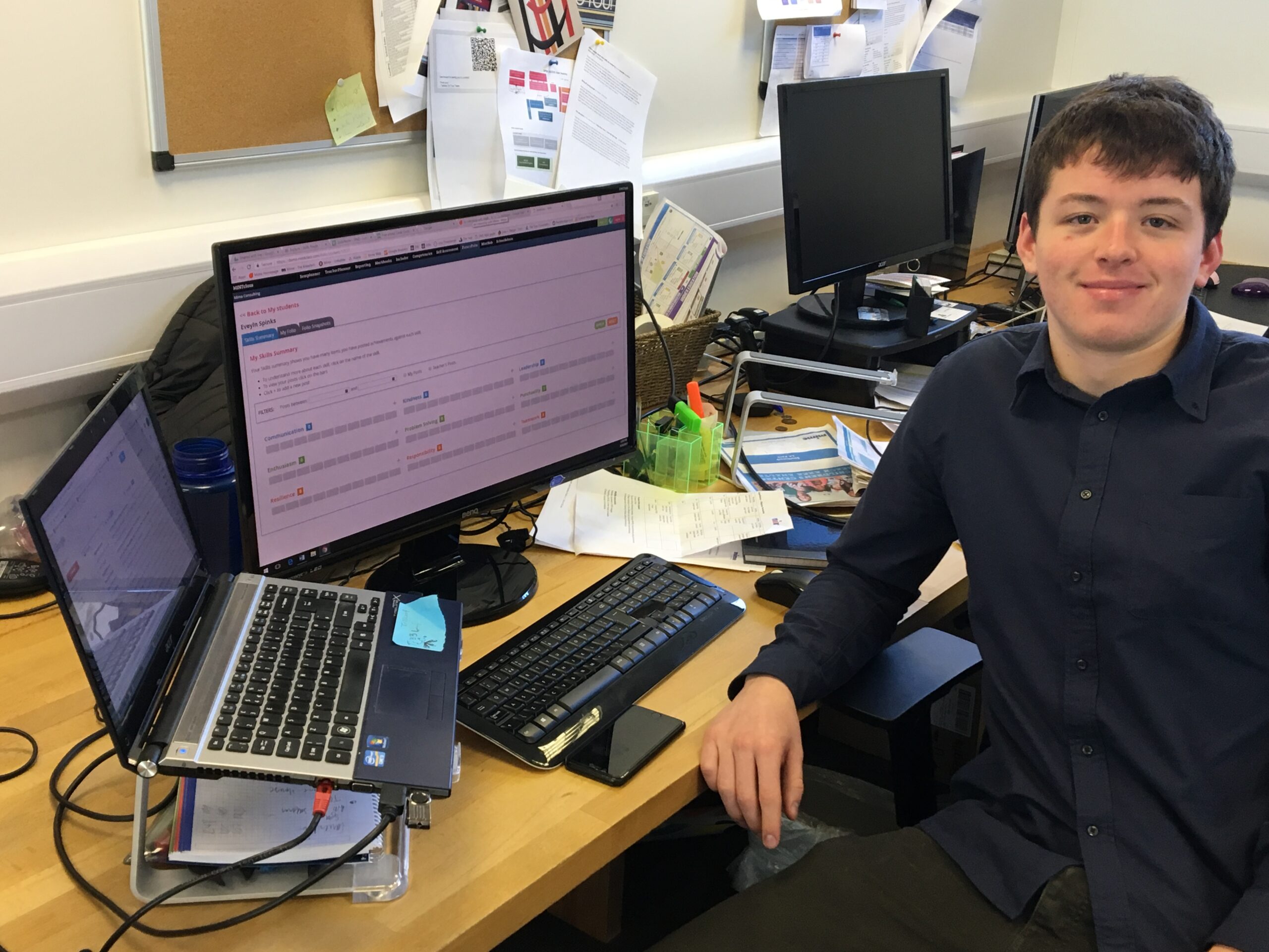 Year 12 student applies learning to a work environment with Mime